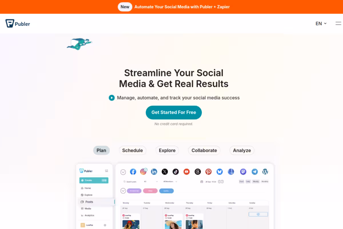 Publer AI homepage screenshot