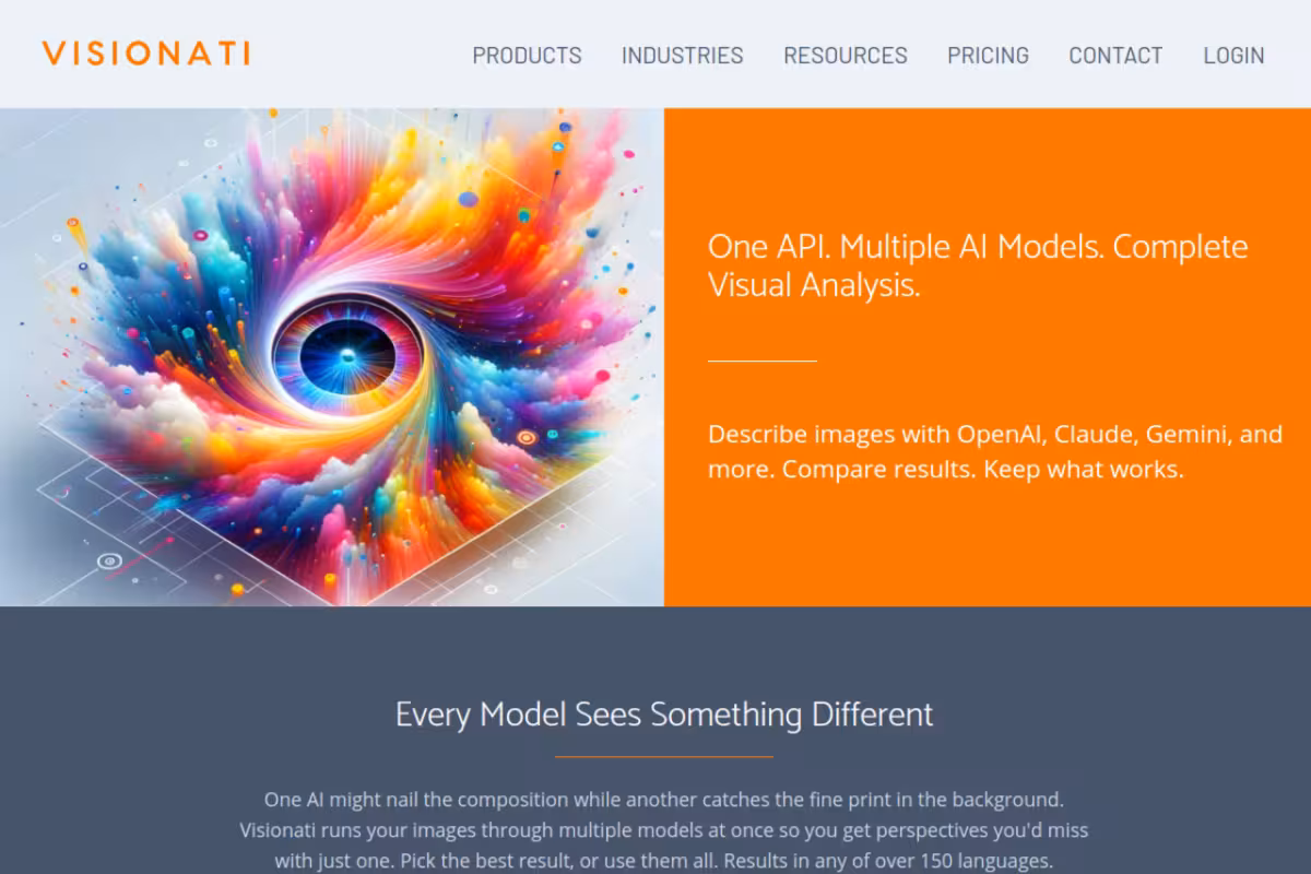 Visionati homepage screenshot
