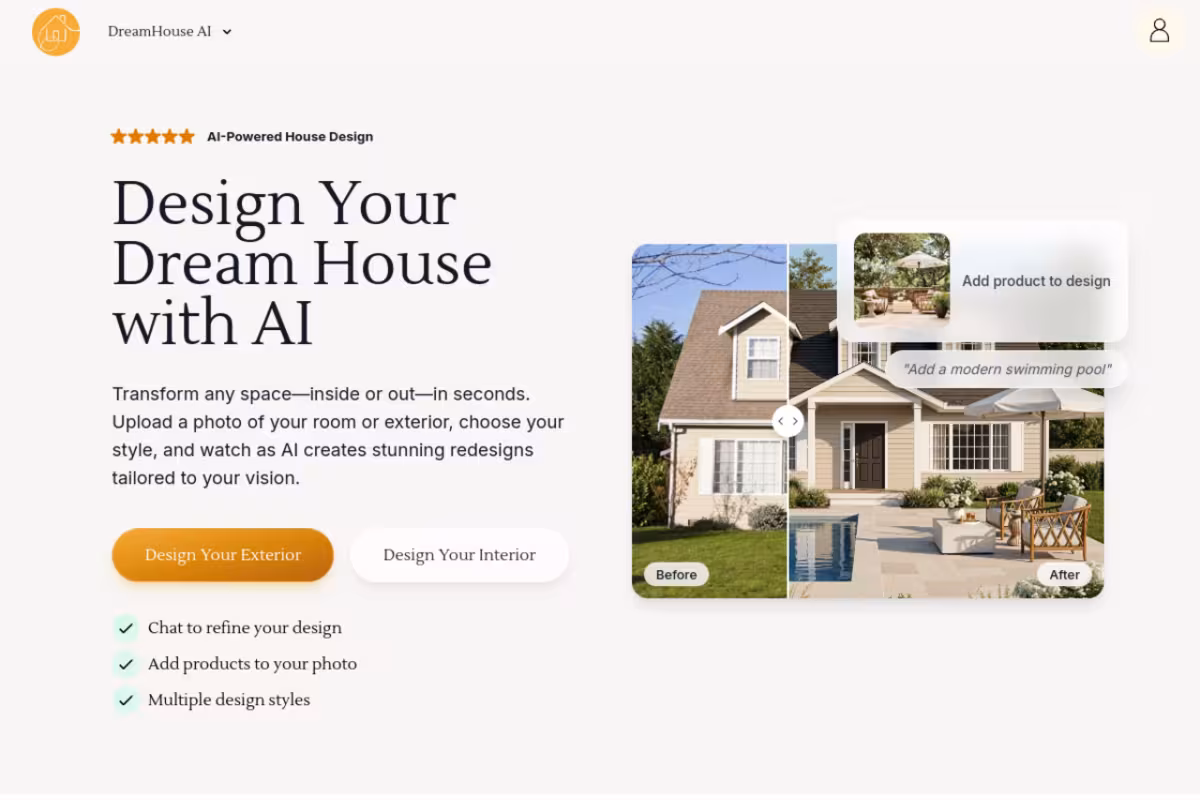 DreamHouse AI homepage screenshot