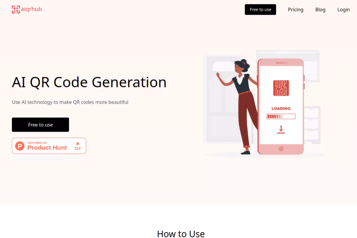 AIQRHub homepage screenshot