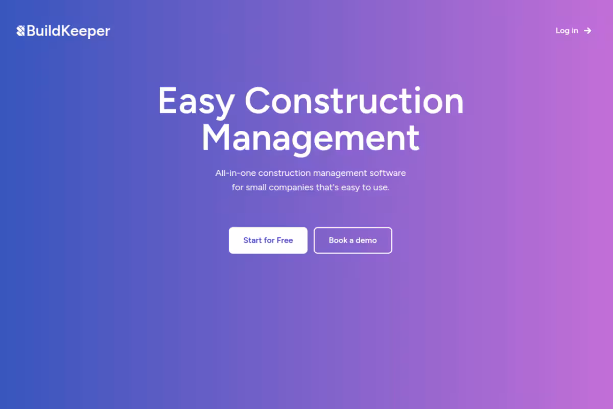 BuildKeeper homepage screenshot
