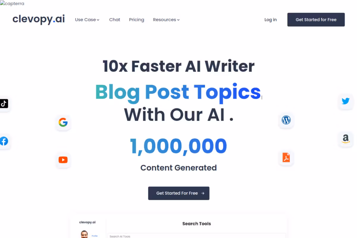 ClevopyAI Artificial Intelligence Tools homepage screenshot