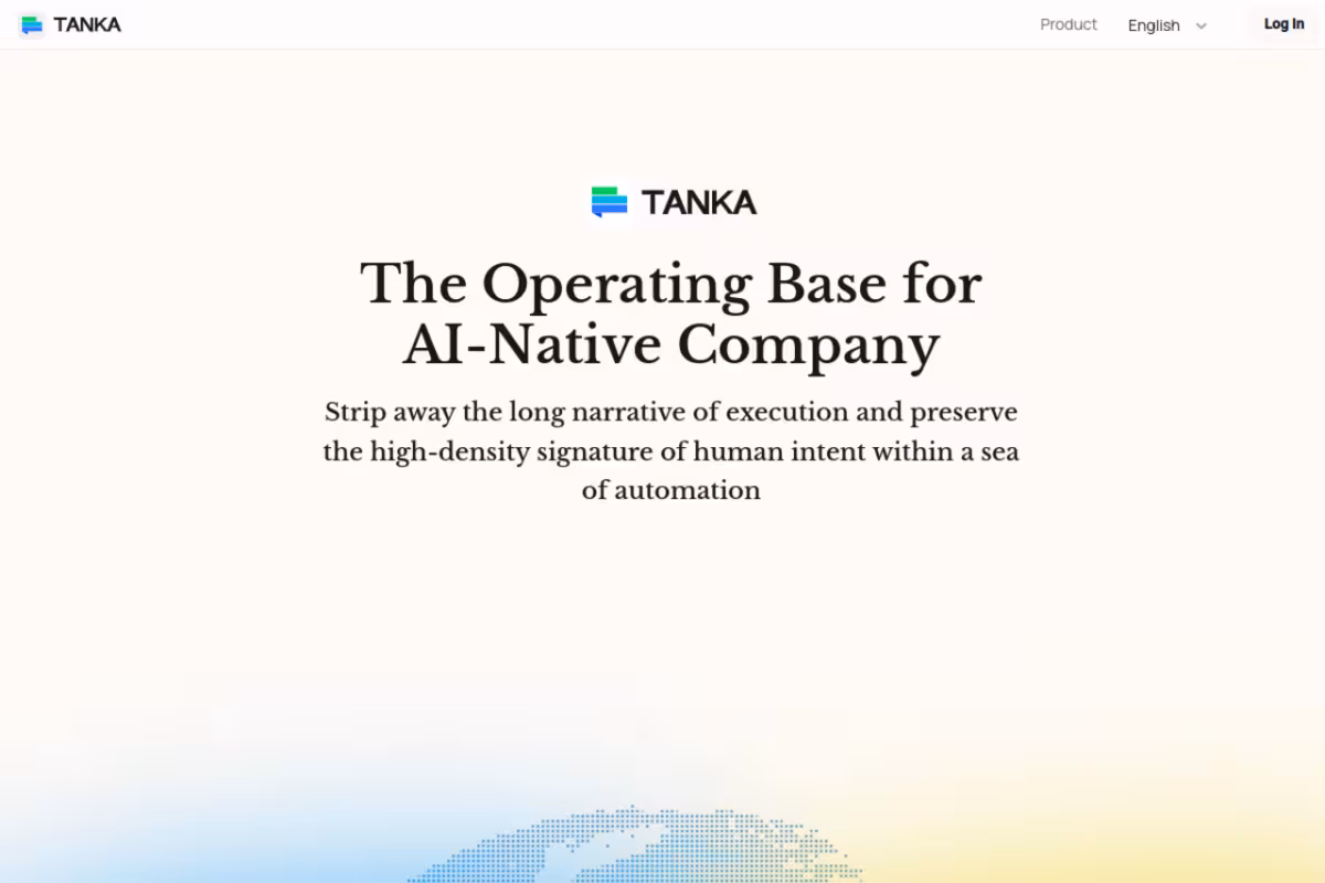 Tanka homepage screenshot