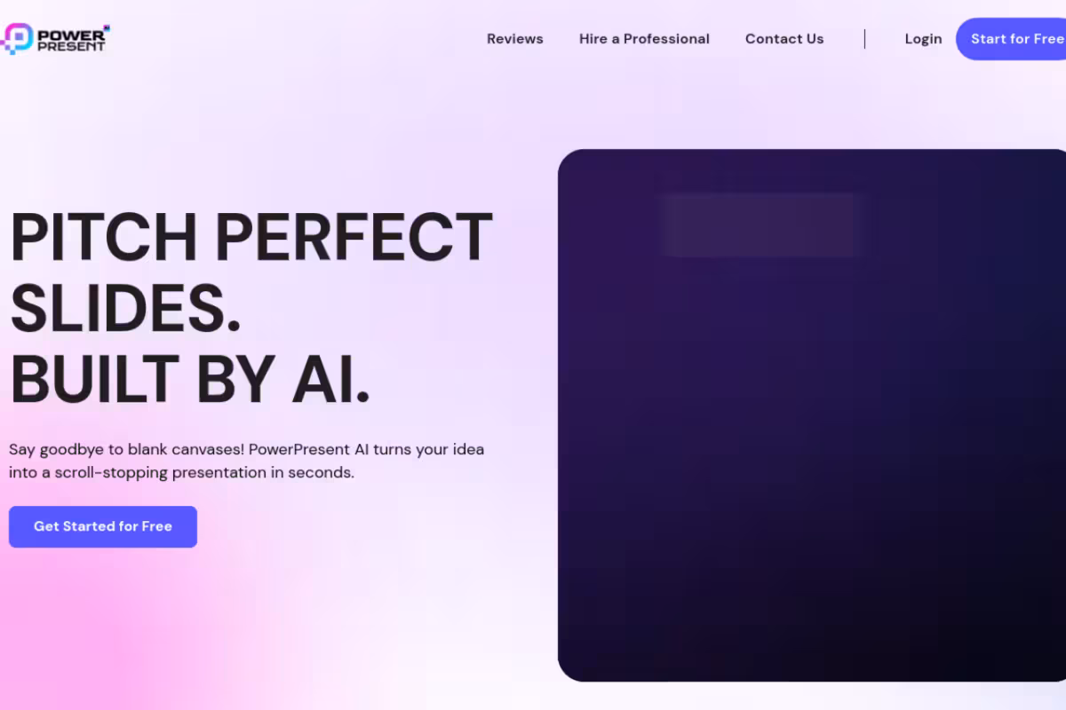 PowerPresent homepage screenshot