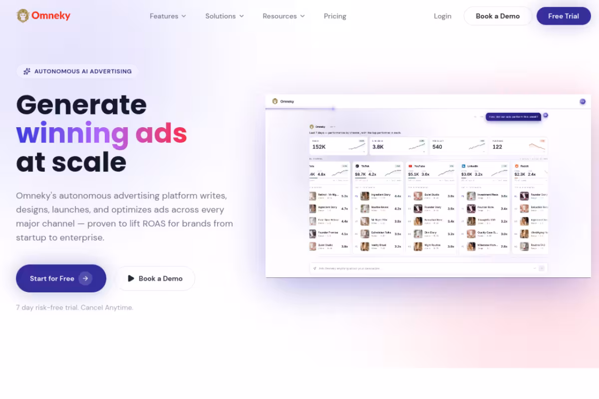Omneky homepage screenshot