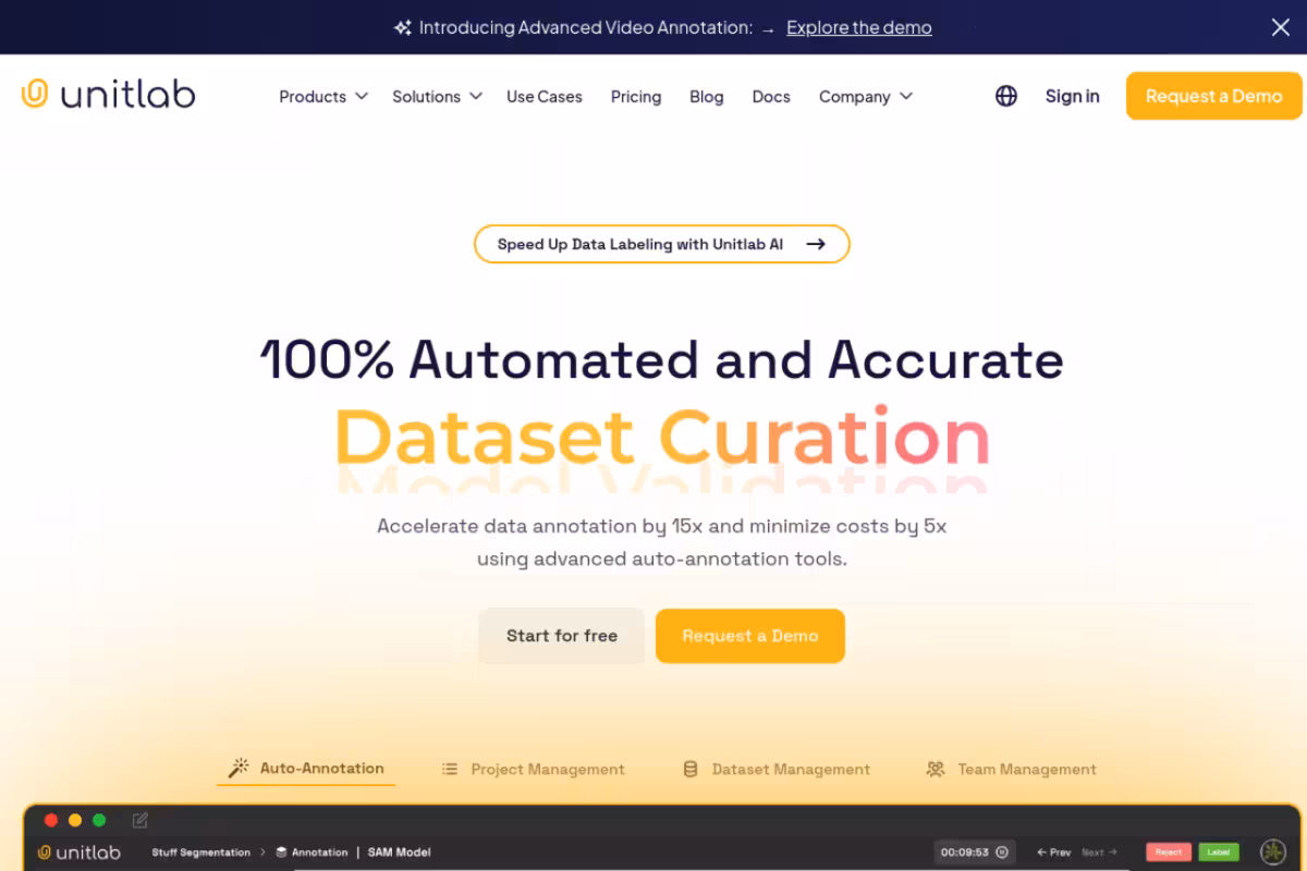 Unitlab Annotate homepage screenshot