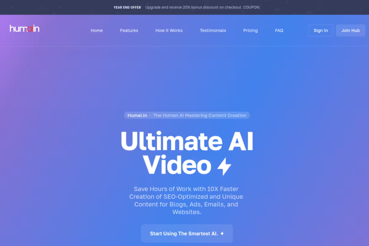 Humai.in homepage screenshot