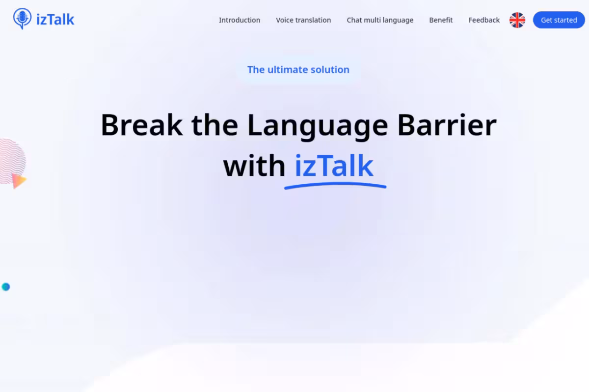 IzTalk homepage screenshot