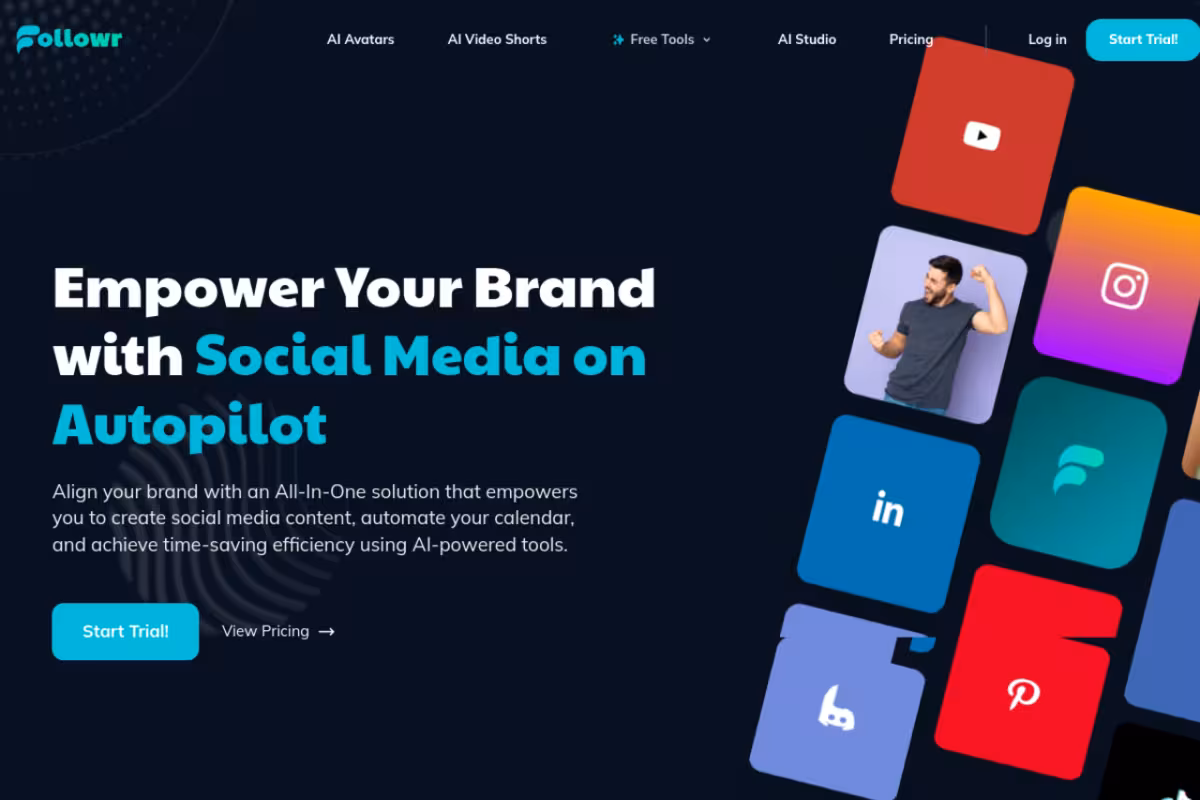 Followr homepage screenshot