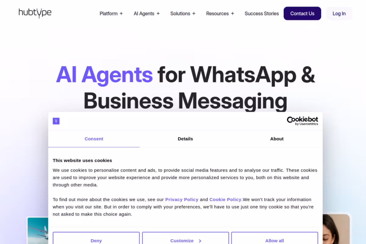 Hubtype homepage screenshot