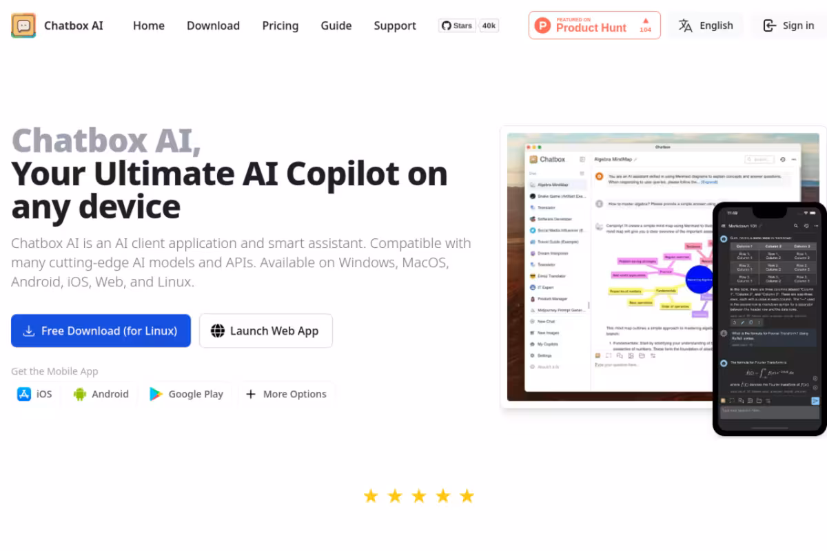 Chatbox AI homepage screenshot