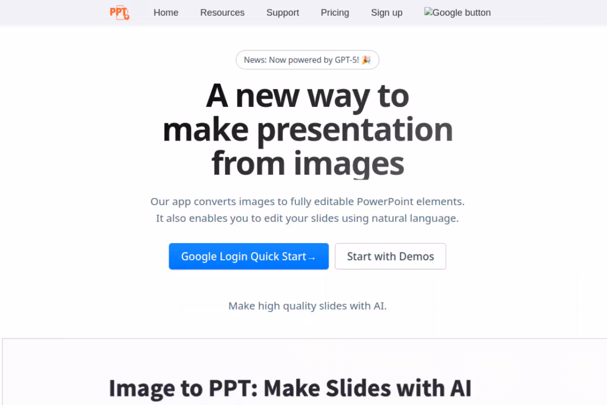 Edit in PPT homepage screenshot