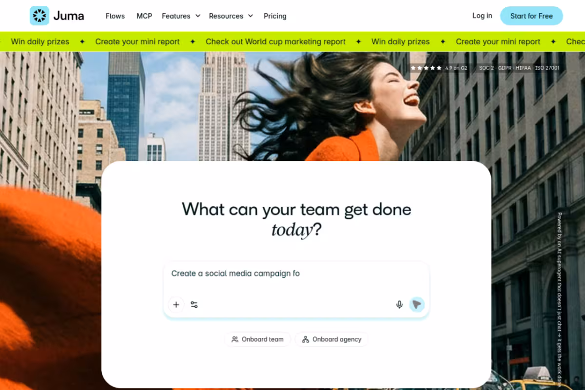 Juma homepage screenshot