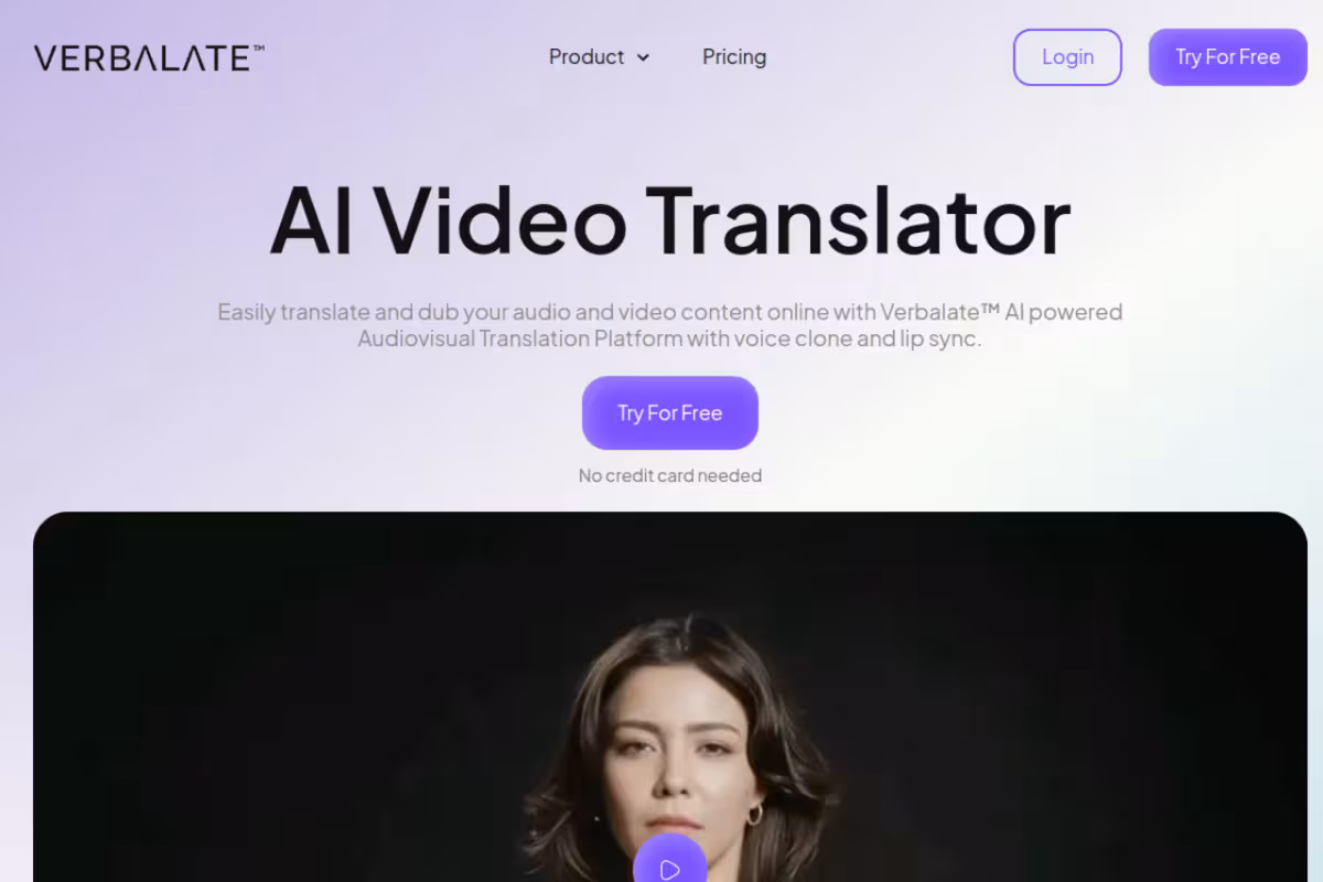 Verbalate homepage screenshot