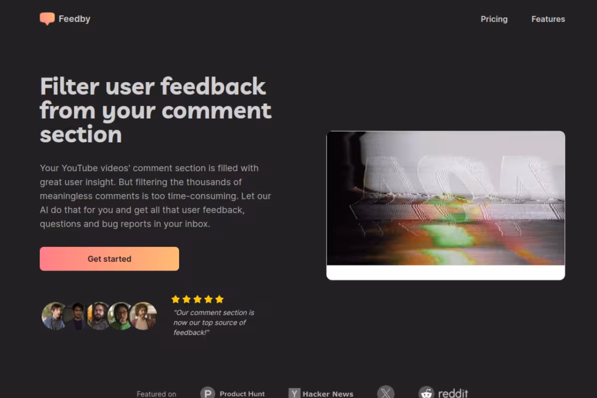 Feedby homepage screenshot