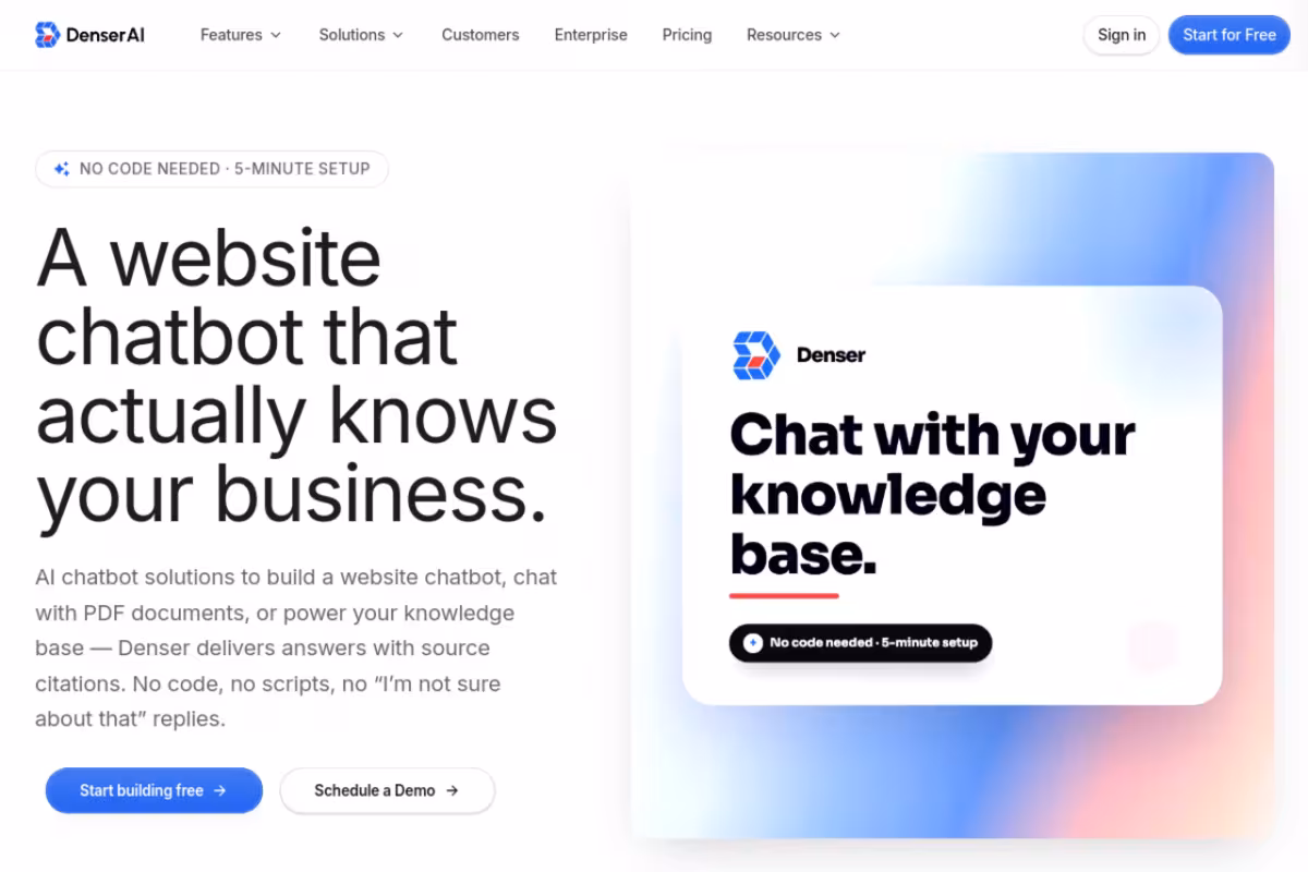 DenserRetriever homepage screenshot