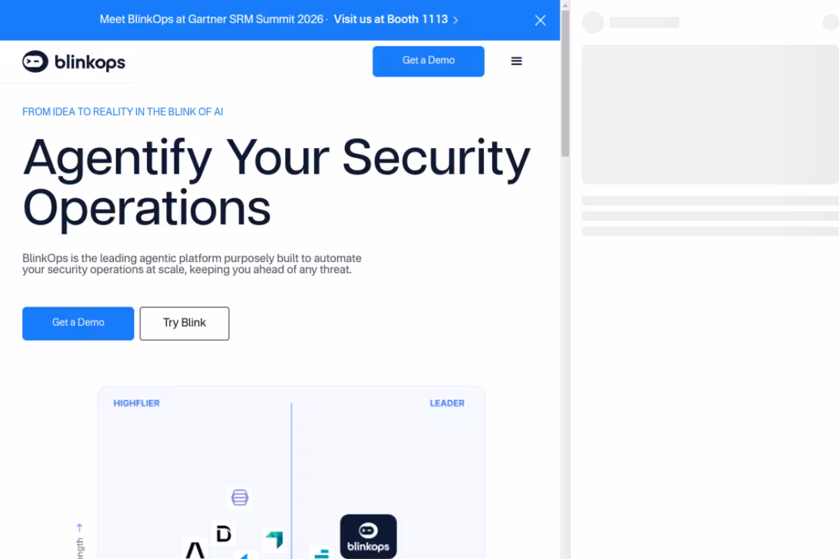BlinkOps homepage screenshot
