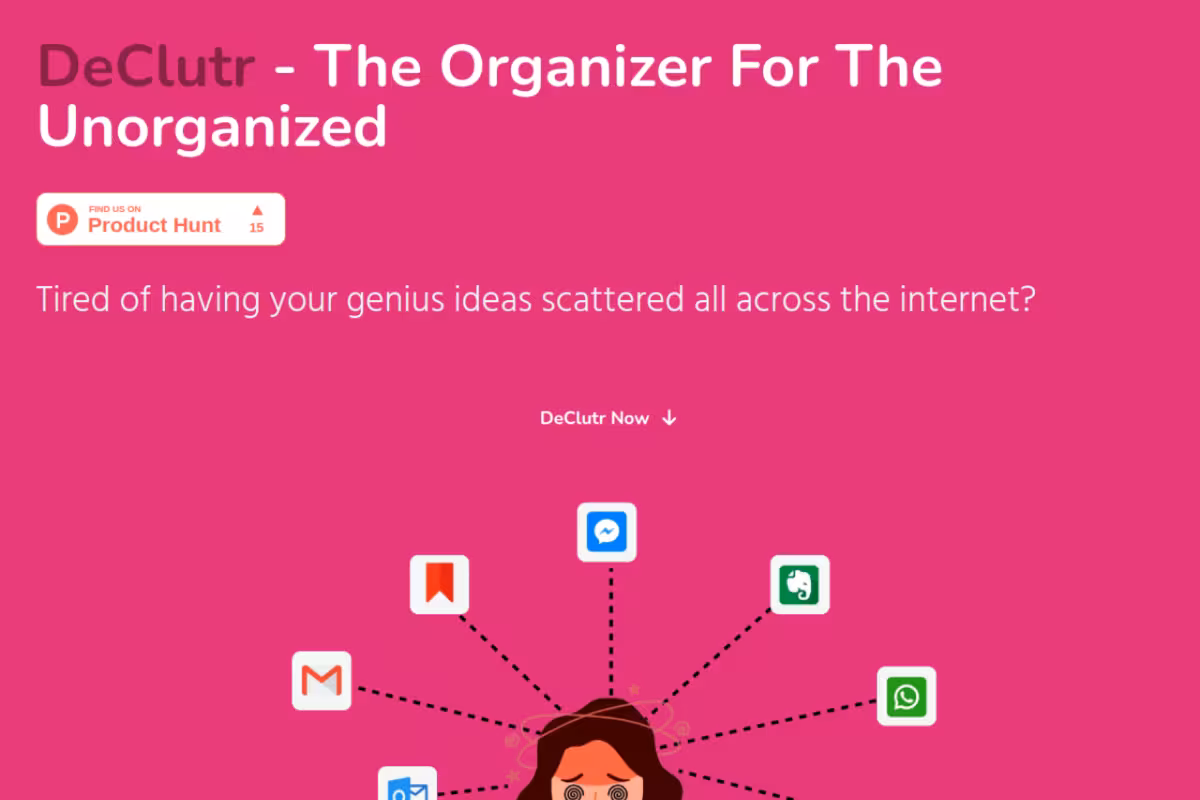DeClutr homepage screenshot
