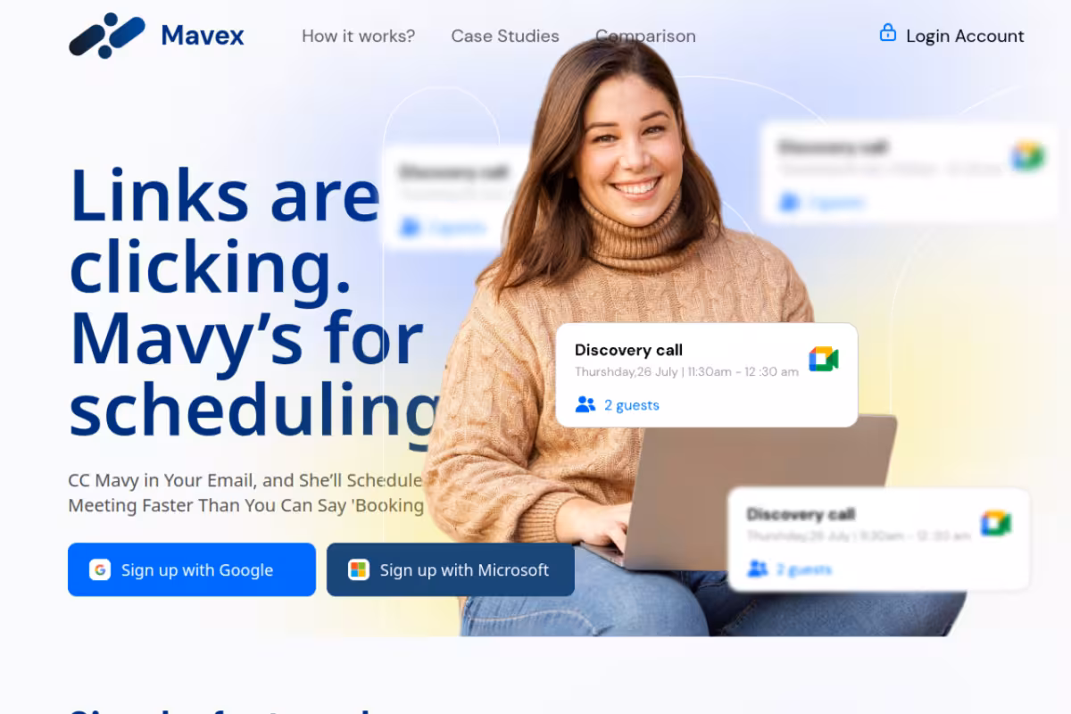 Mavex homepage screenshot