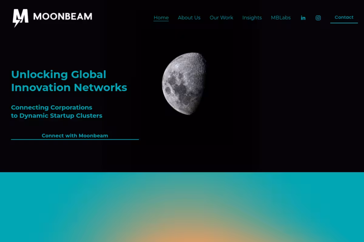 Moonbeam Exchange homepage screenshot