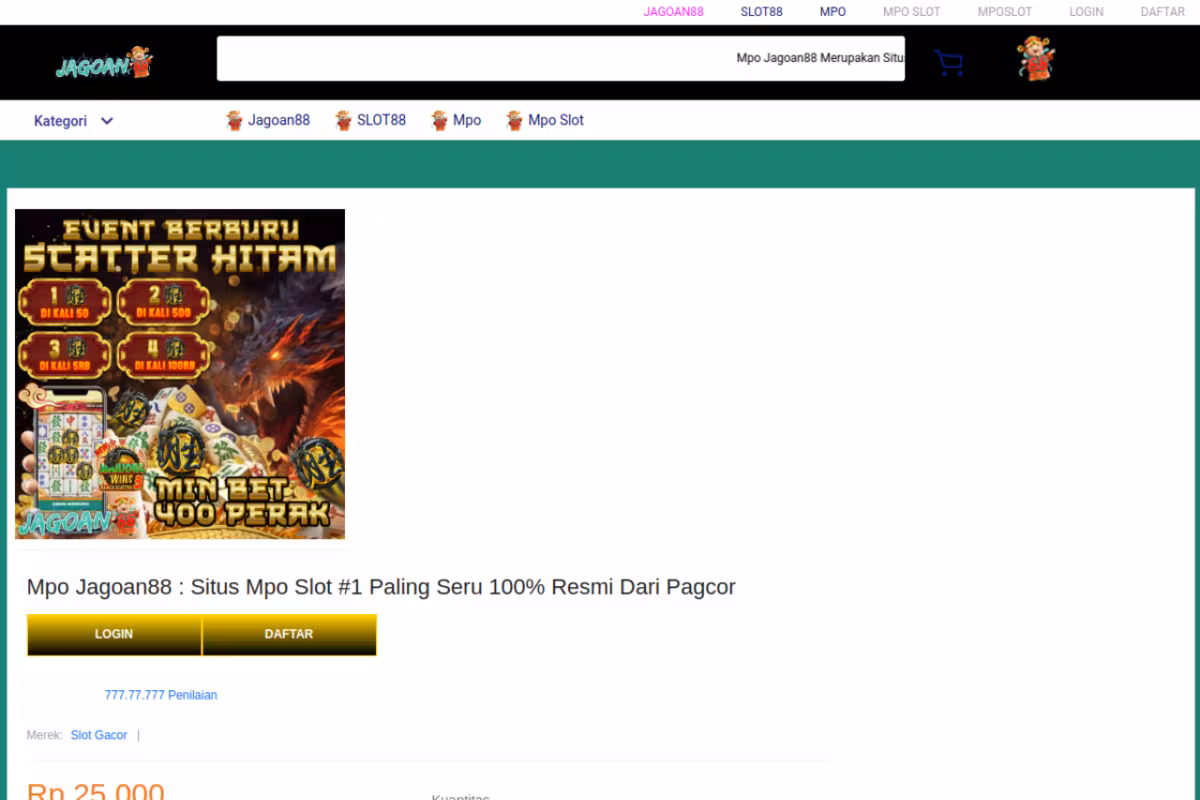Mpo Jagoan88 homepage screenshot