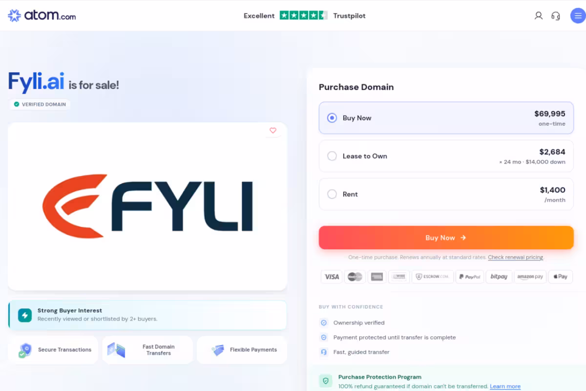 Fyli homepage screenshot