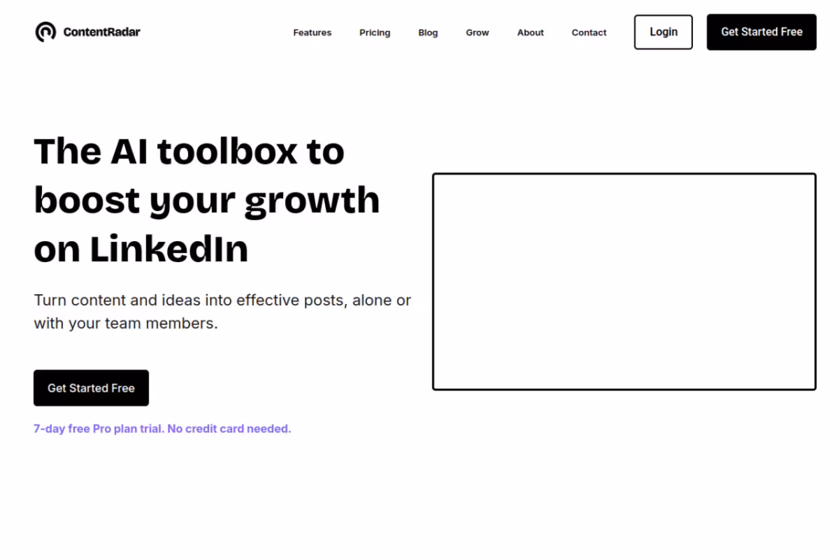ContentRadar homepage screenshot