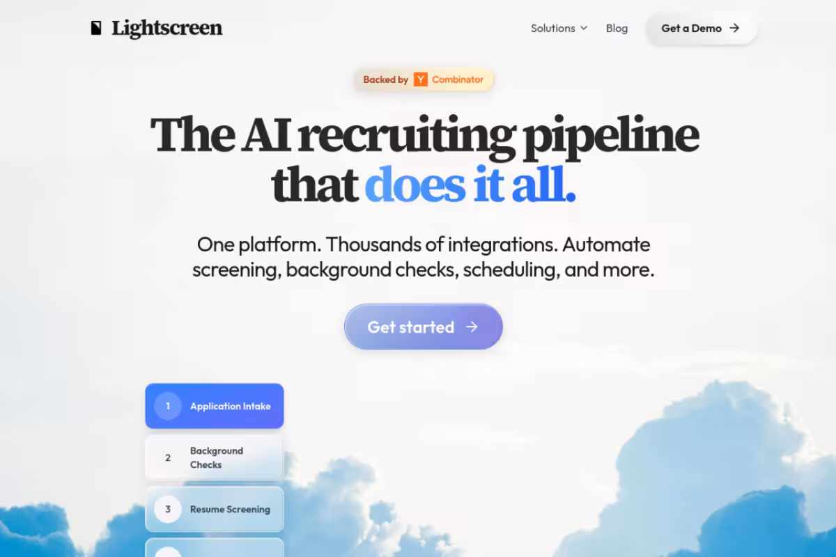 Lightscreen homepage screenshot