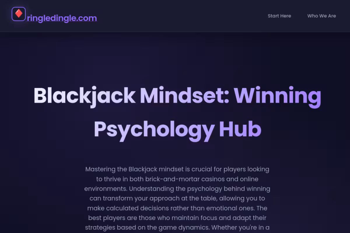 Blackjack Mindset homepage screenshot