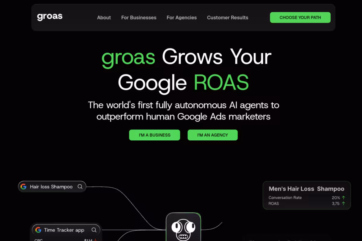 groas homepage screenshot