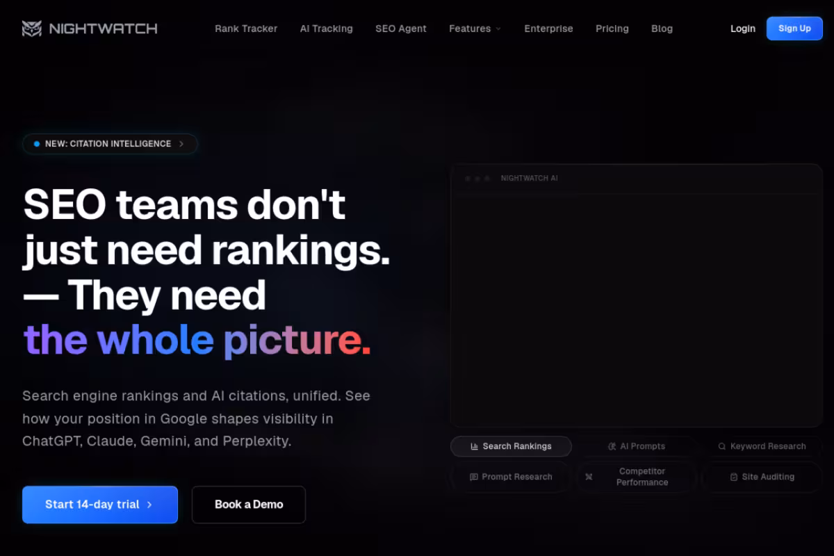 Nightwatch homepage screenshot