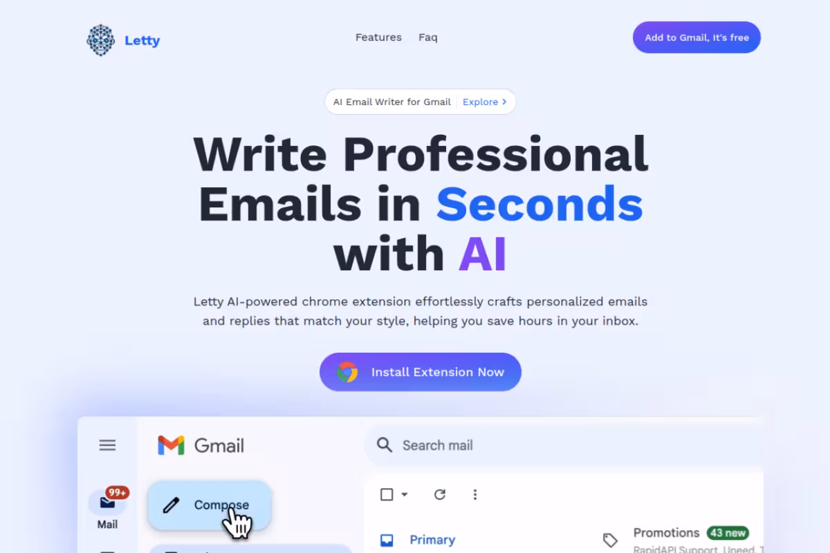 Letty homepage screenshot