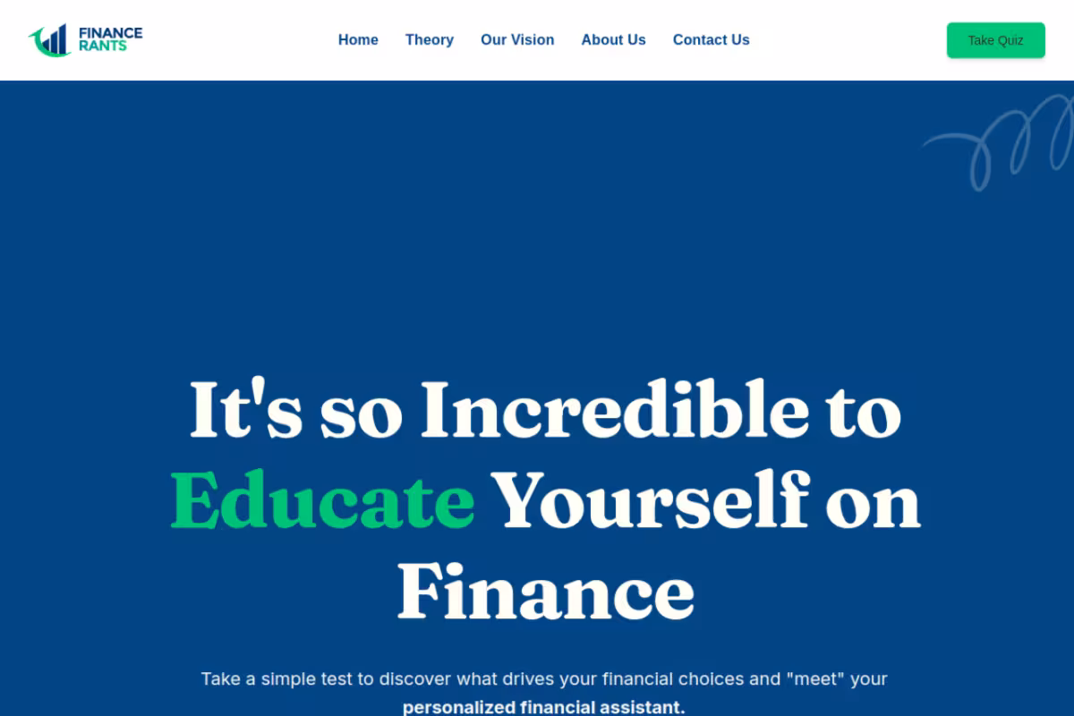 Finance Rants homepage screenshot