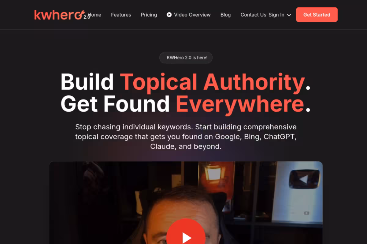 KWHero homepage screenshot