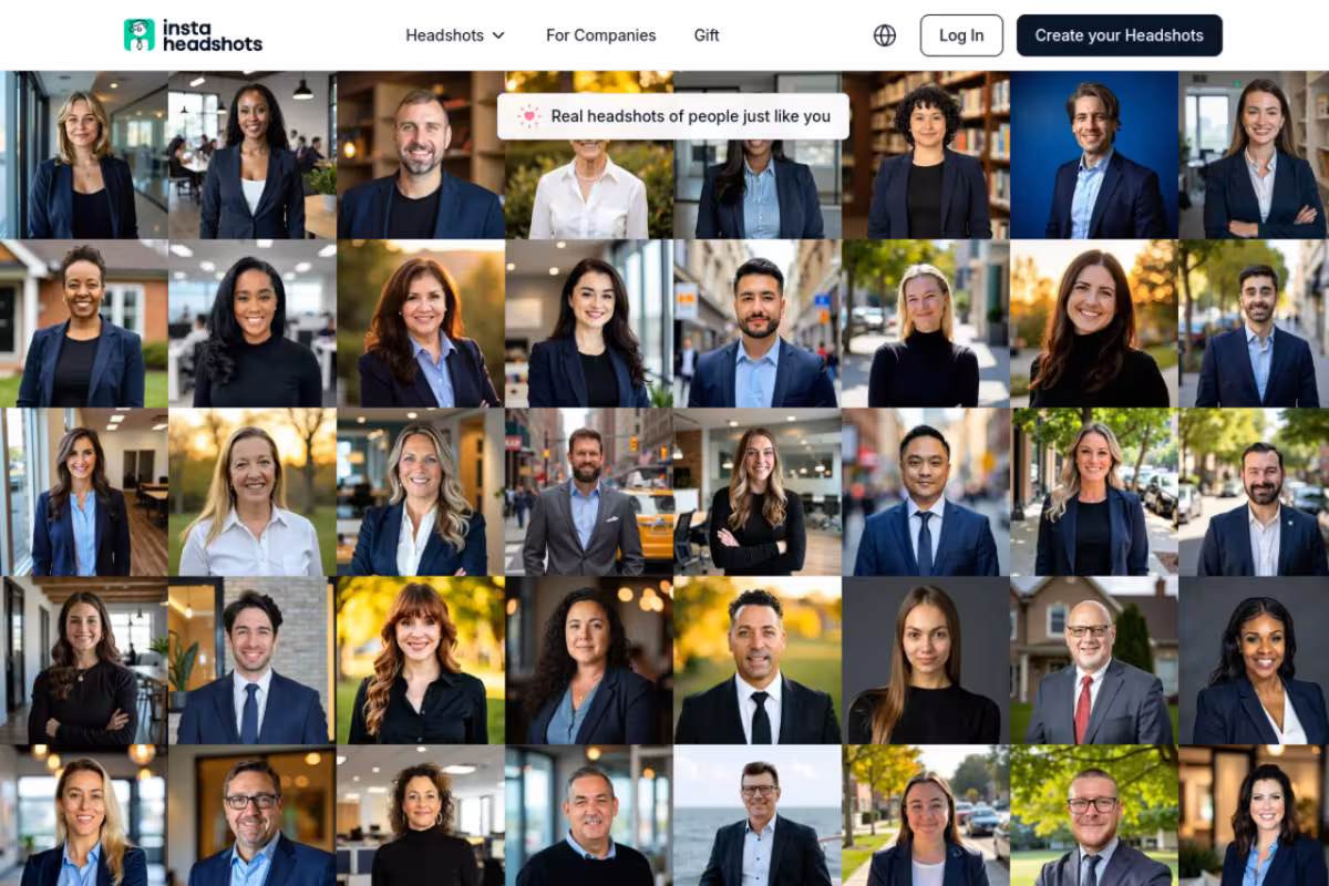 AI Headshot Generator homepage screenshot