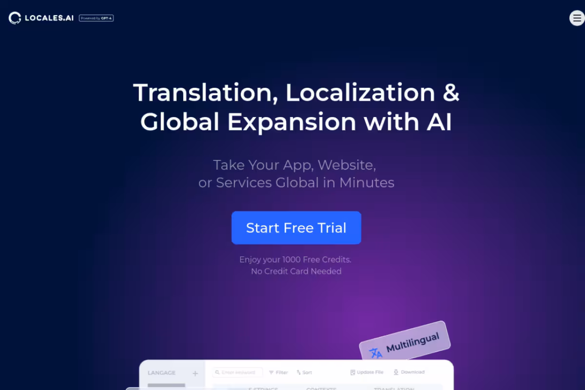 Locales.ai homepage screenshot