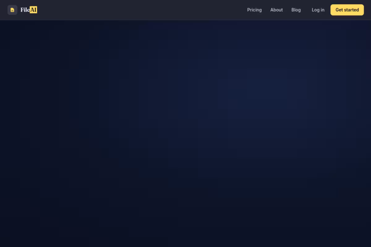 File AI homepage screenshot