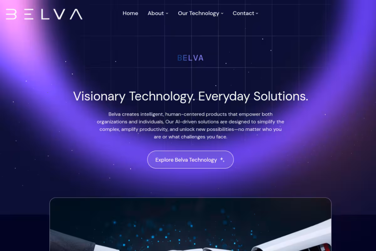 Belva homepage screenshot