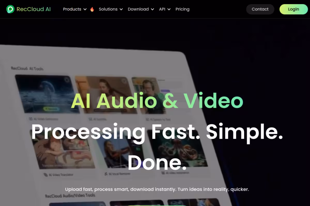 RecCloud homepage screenshot