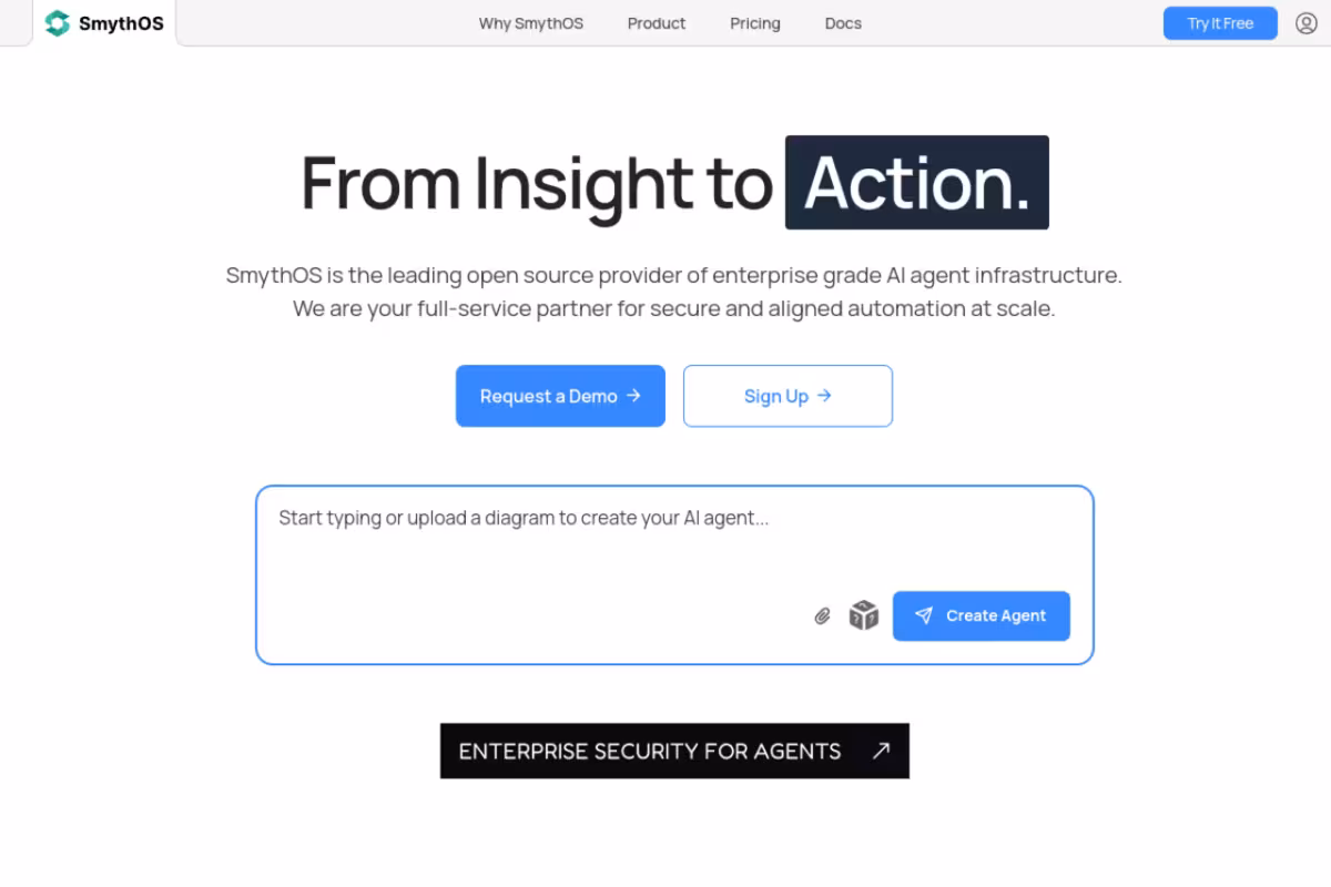 SmythOS homepage screenshot