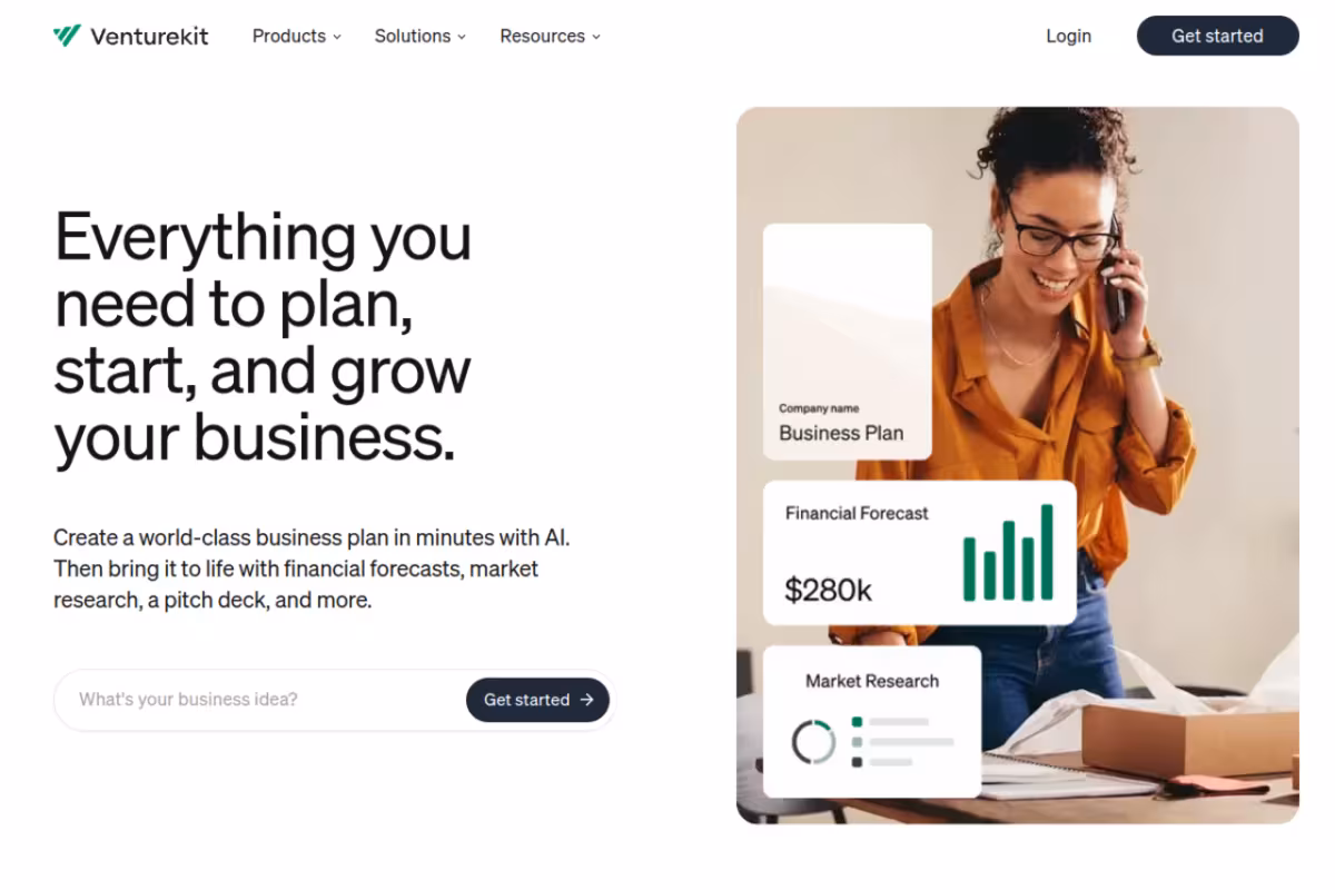 Venturekit homepage screenshot