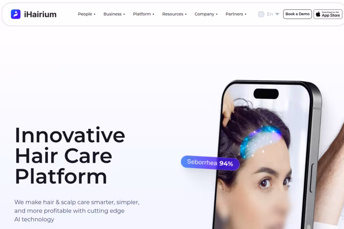 iHairium homepage screenshot