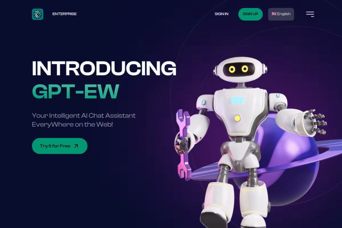 Unlock the Web with GPT-EW homepage screenshot