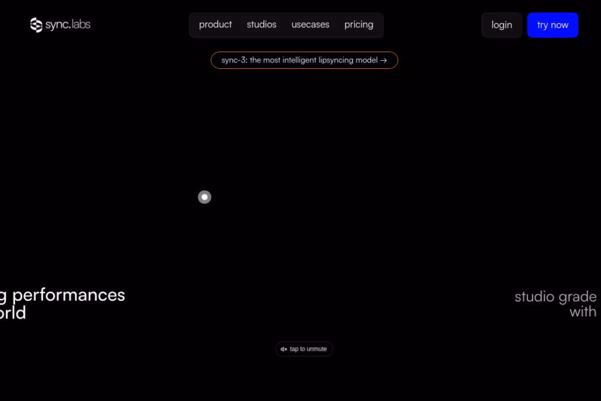 sync. labs homepage screenshot
