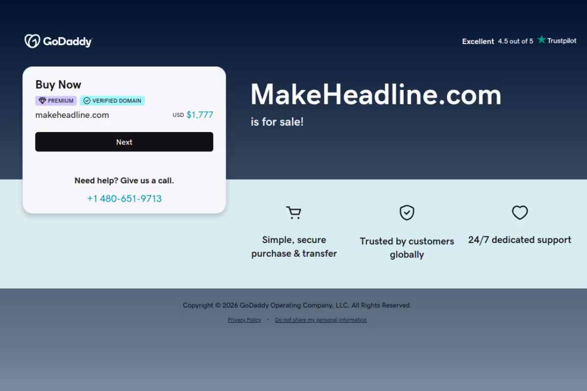 Make Headline homepage screenshot
