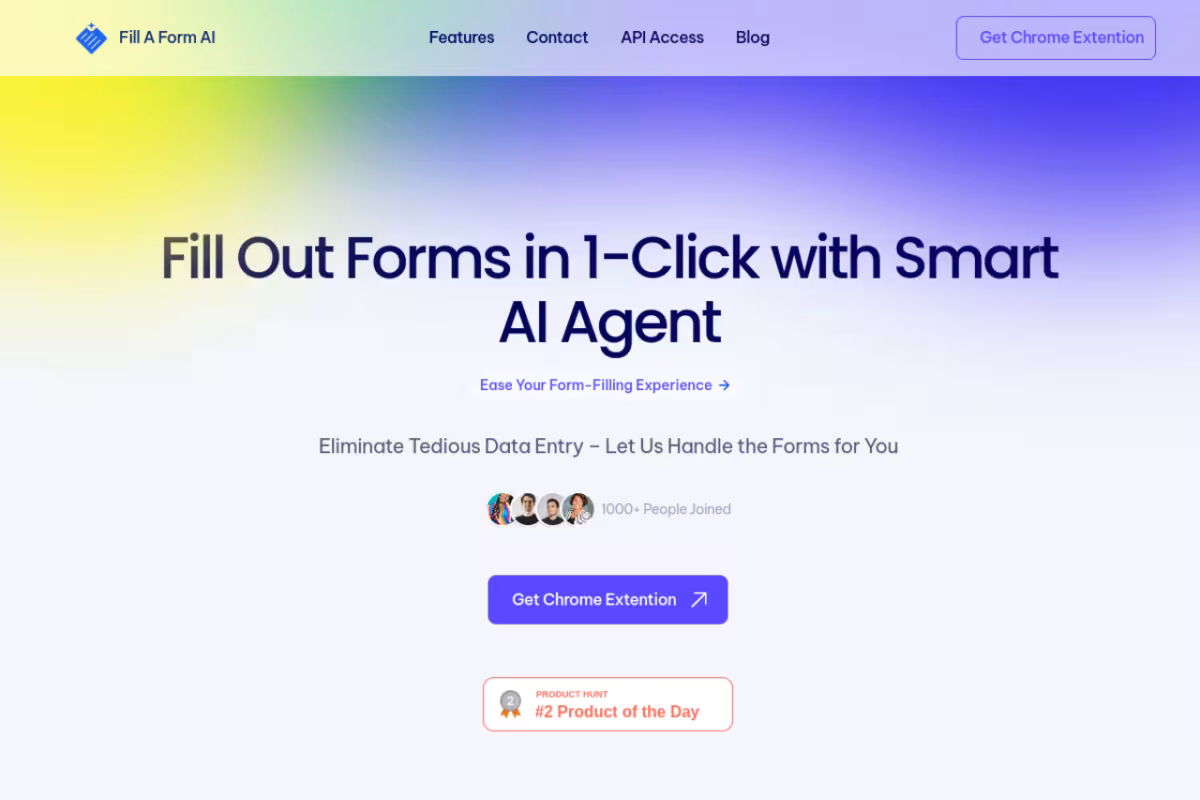 Fill A Form AI homepage screenshot