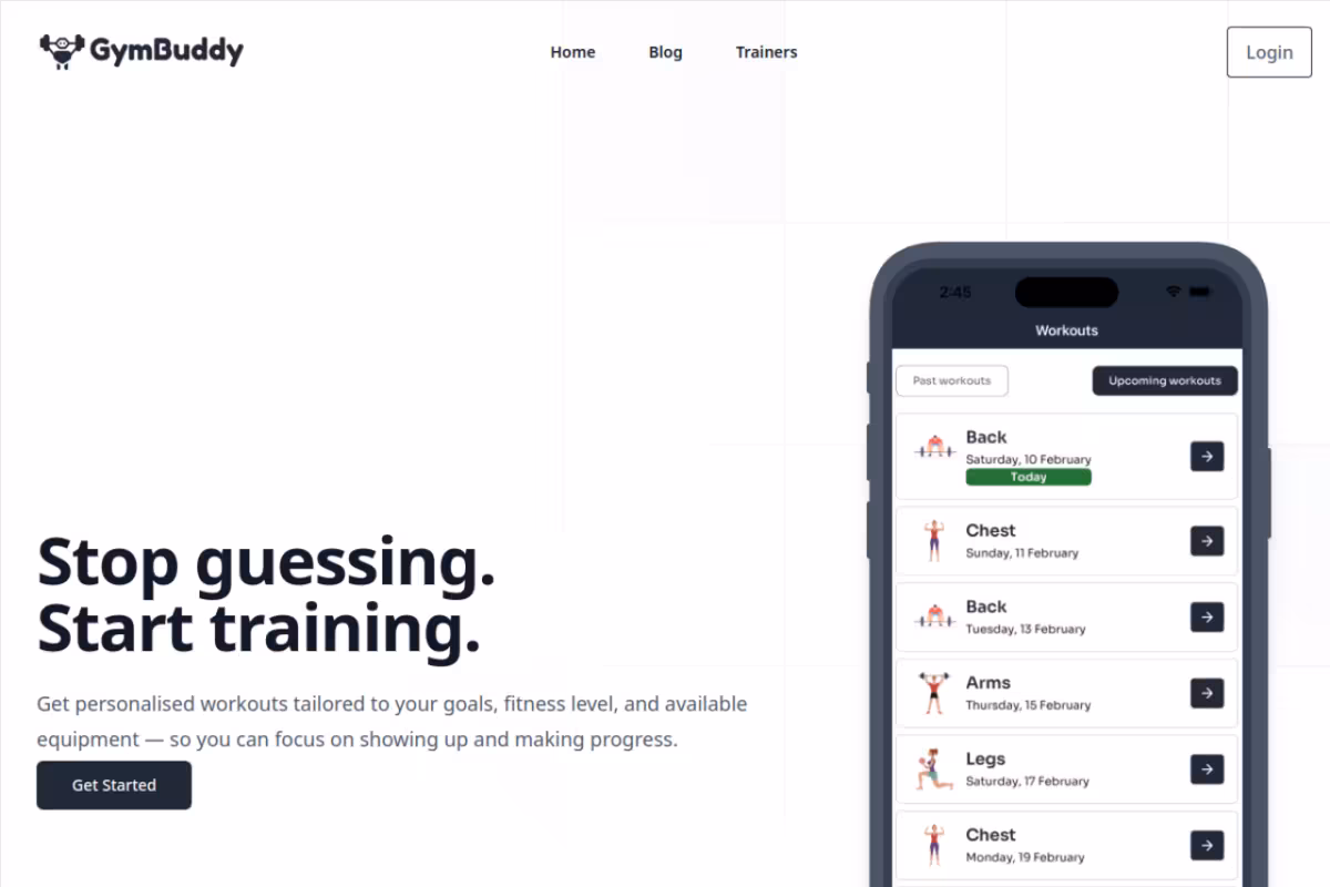GymBuddy.ai homepage screenshot