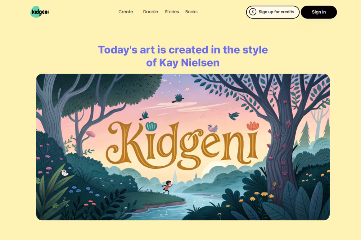Kidgeni homepage screenshot
