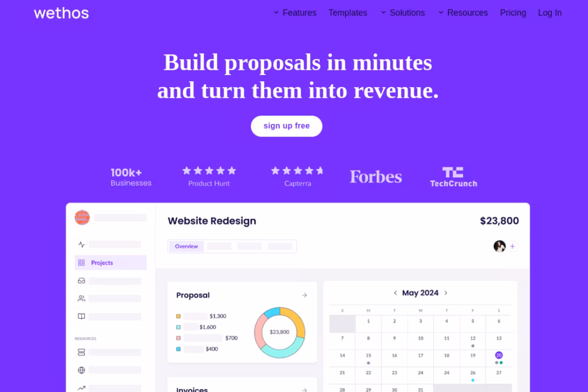 Wethos Proposals homepage screenshot