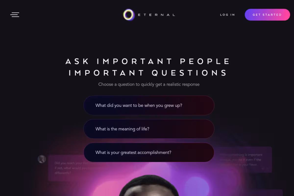 Eternal AI homepage screenshot
